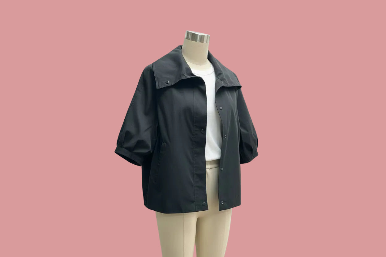 Snap Cowl Neck Jacket