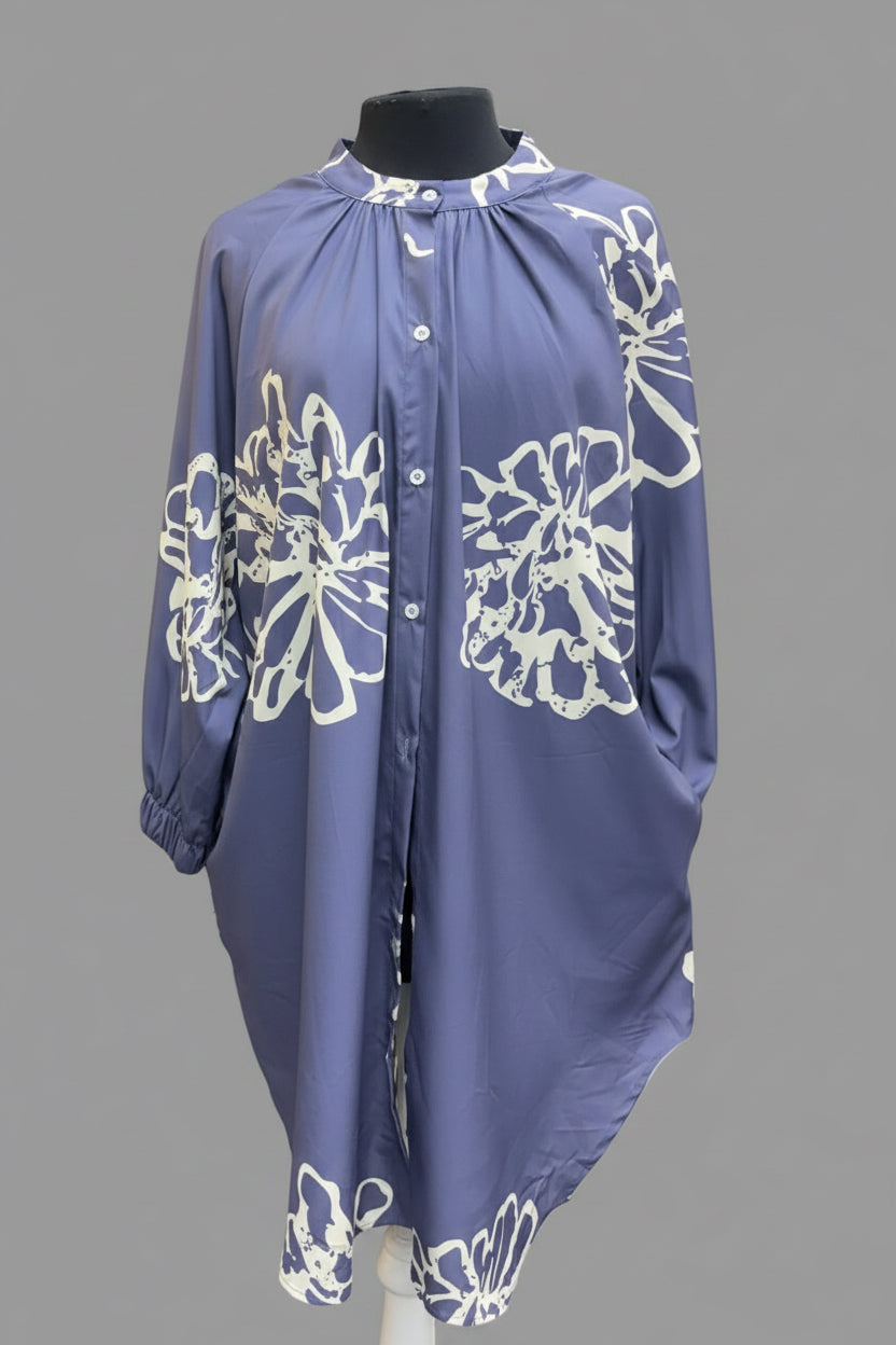 Cauliflower with white floral patterns Shift Dress 