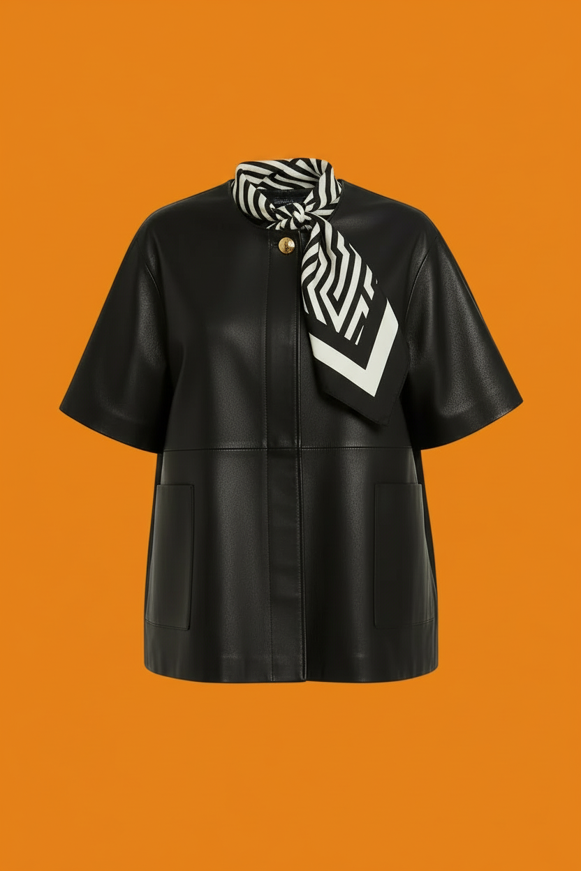 Black vegan leather jacket top