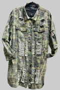 Ripped camouflage jacket