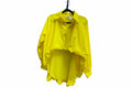 Yellow long sleeve collared blouse with high waist front low back