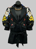 Flowered Sleeve Sports Jacket